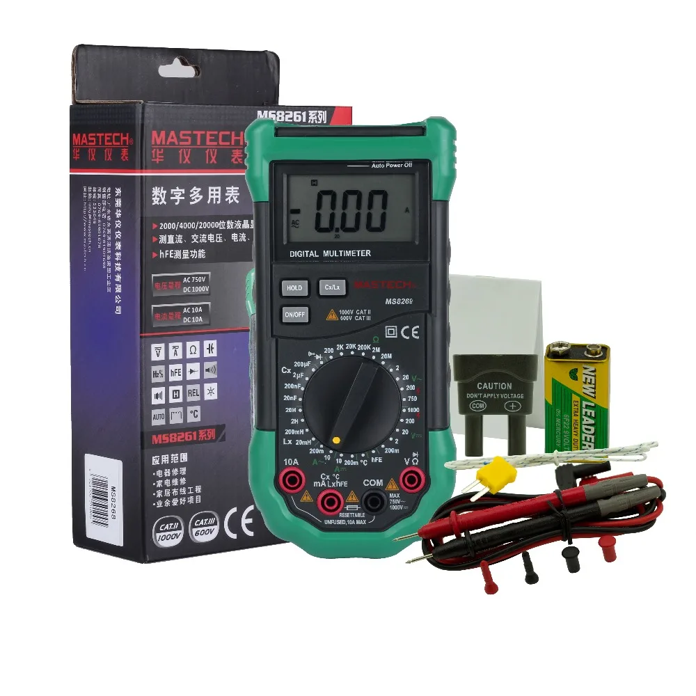 MASTECH MS8269 3 1/2 цифровой мультиметр AC/DC Напряжение сопротивление температура