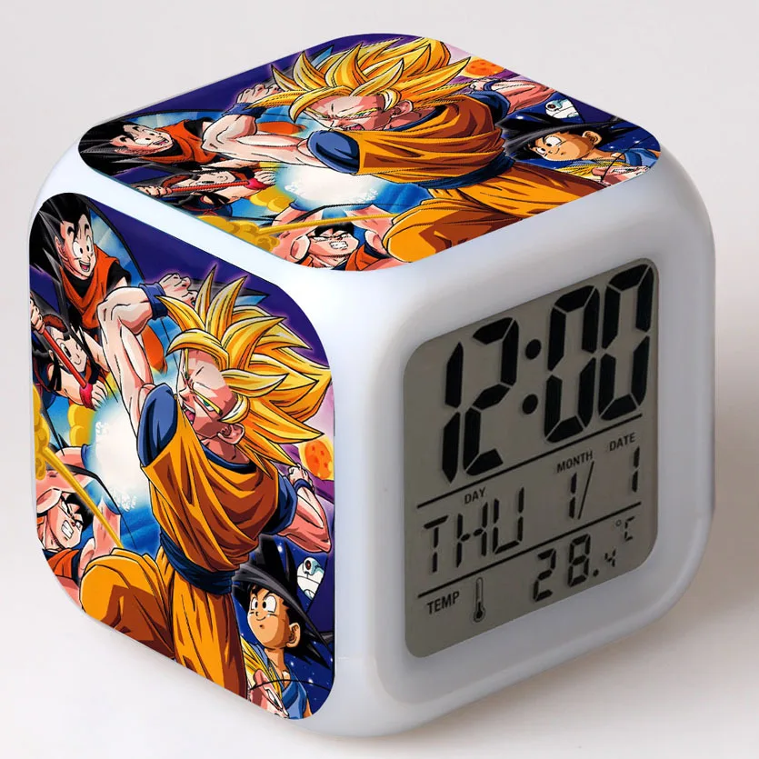 13 Мультфильм Dragon Ball детский будильник игрушки светодиодные Будильник, цифровой Электронные часы с будильником Пробуждение света настольные reveil wekker - Цвет: 13