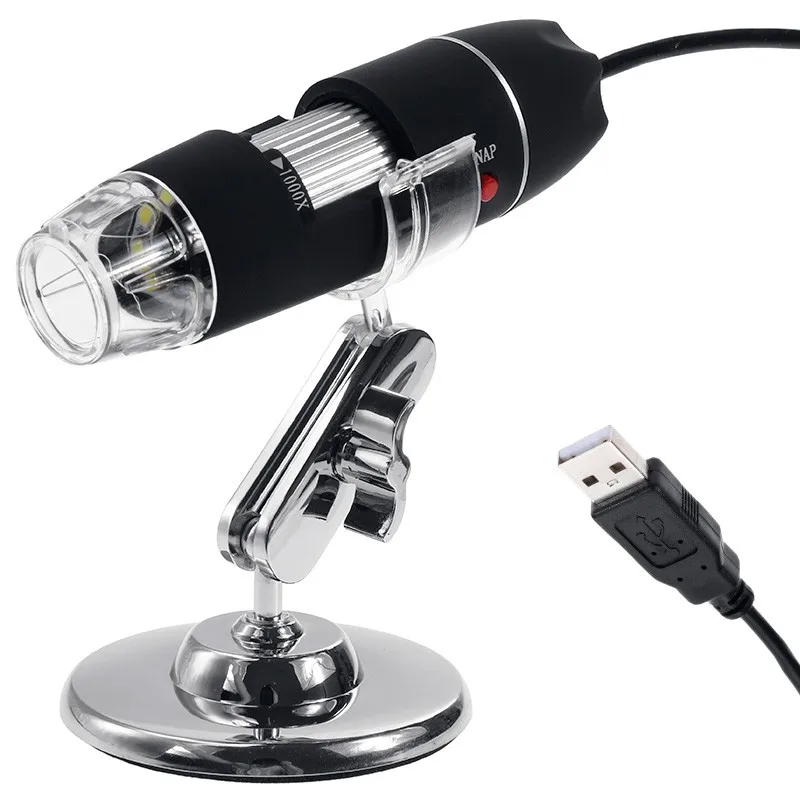 Цифровой USB микроскоп с увеличительным стеклом 1600x8 светодиодный для ремонта