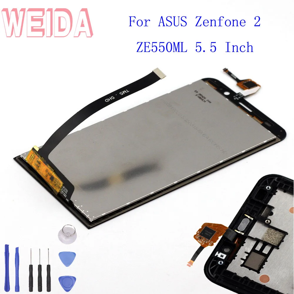 ЖК дисплей WEIDA 5 дюйма для ASUS Zenfone 2 ZE550ML Z008D Z008 сенсорный экран в сборе рамка с