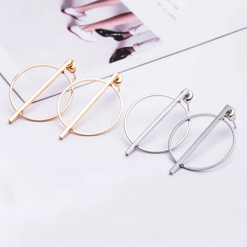 Новинка 2017 круглая металлическая фотография в стиле панк|earring shelf|stud earrings for