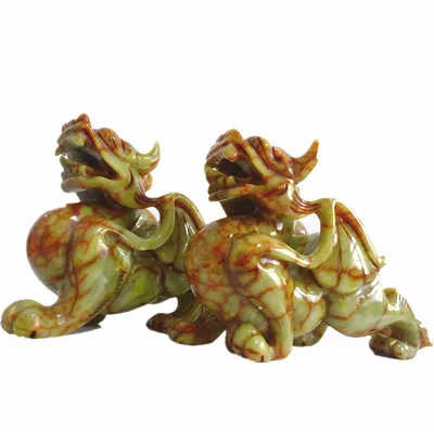 Afa882217 + Jade brave одна пара Lucky town house фэн шуй Дом Офис открытие подарки нефритовые