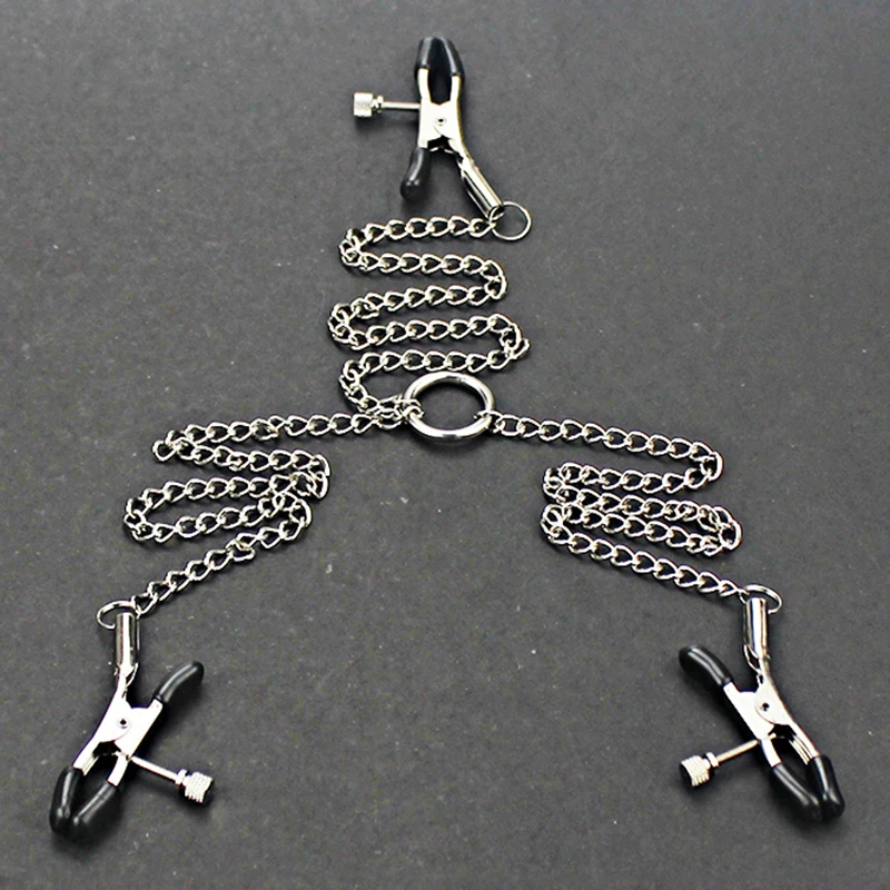 Секс продукты металлический ниппель Зажимы с цепочкой из нержавеющей стали