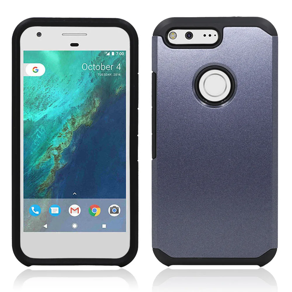 Роскошный двойной слой ТПУ + ПК тонкий гибридный противоударный чехол для Google Pixel