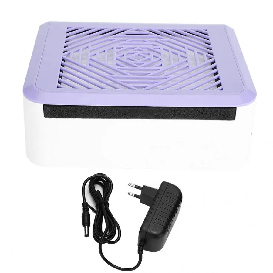 purple EU PLUG Искусство ногтей пылесборник ноготь фильтр всасывания пыли экстрактор вентилятор пылесос аксессуары для ногтей - Цвет: purple EU PLUG