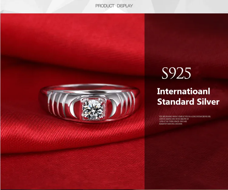 2018 Original Solid 925 Silver Men Ring High Polished Engagement AAA Wedding Jewelry R11 | Украшения и аксессуары