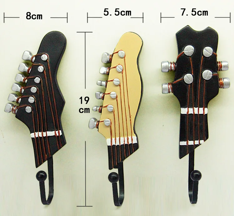 

Modern Guitar series Resin Metal wall door key clothes umbrella hanger kitchen hook Home & garden decoration hanger