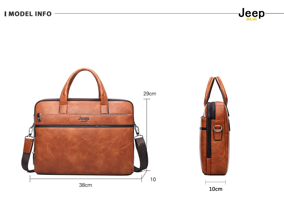 JEEP BULUO, мужской портфель, сумки для 1" ноутбука, деловая сумка для мужчин, комплект из 2 предметов, сумки, высокое качество, кожа, Офисные сумки на плечо, сумка-тоут