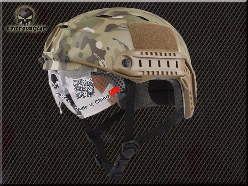 2018 NEW Emerson Airsoft Base Jump FAST Helmet BJ Type with Protective Goggle  (MC) Military Type helmet
