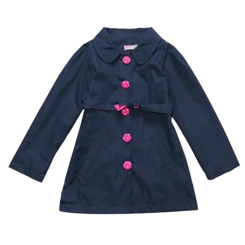 Демисезонный принцессы модный с длинными рукавами ветровка пальто для маленьких