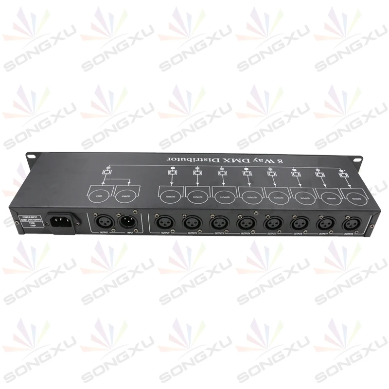 DMX512 разветвитель освещения Φ 8 way DMX распределитель для вращающейся головки par Can