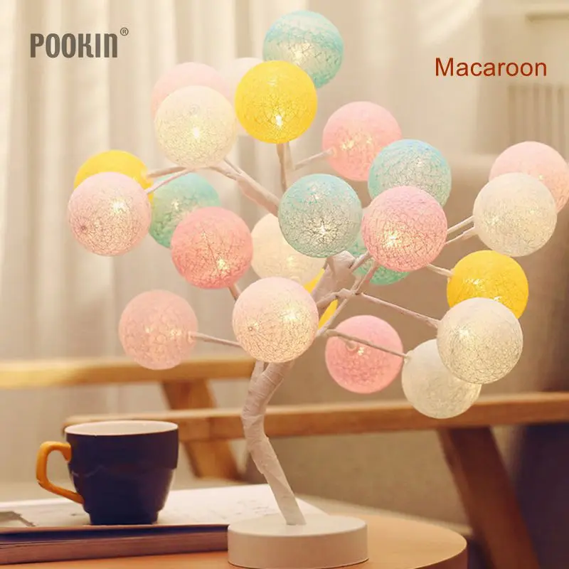 Цветной СВЕТОДИОДНЫЙ ночсветильник с хлопковой подсветкой питание от