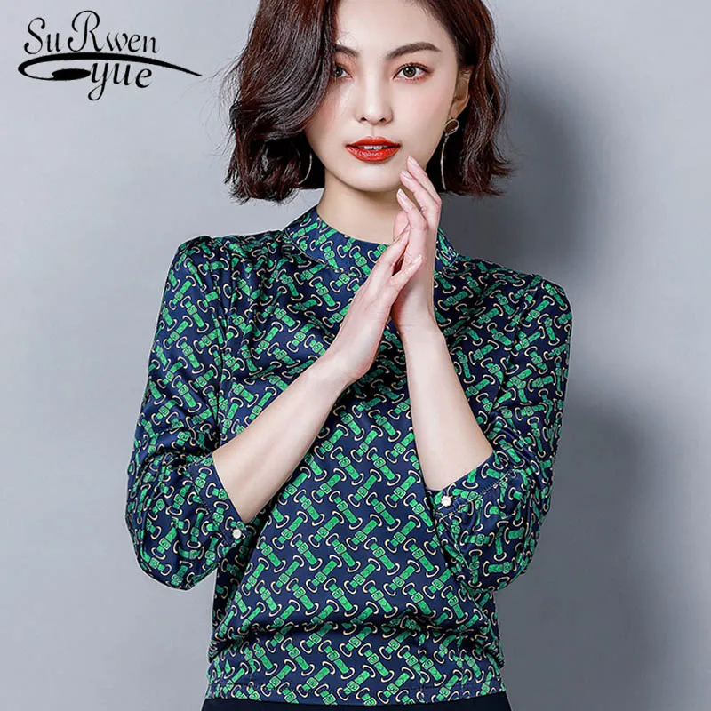 Новинка большой размер весна 2019 женская шифоновая рубашка с длинным рукавом