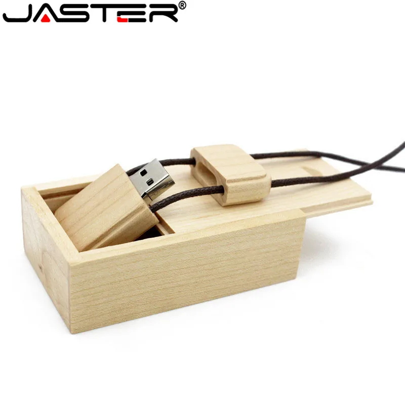 JASTER логотип клиента шнурок деревянная палка + коробка USB флэш-накопитель