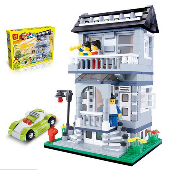 Wange модель строительные наборы совместимы с lego city вилла 3D блоки обучающая и