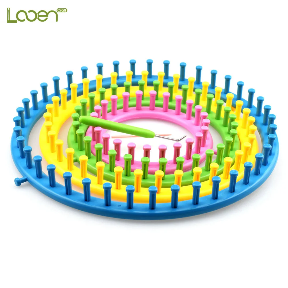 

4 Pcs/set Colorful Round Circle Hat Knitter Knitting Knit Loom DIY Tool Kit Size14cm 19cm 24cm 29cm Knitting Knit Loom DIY Tools