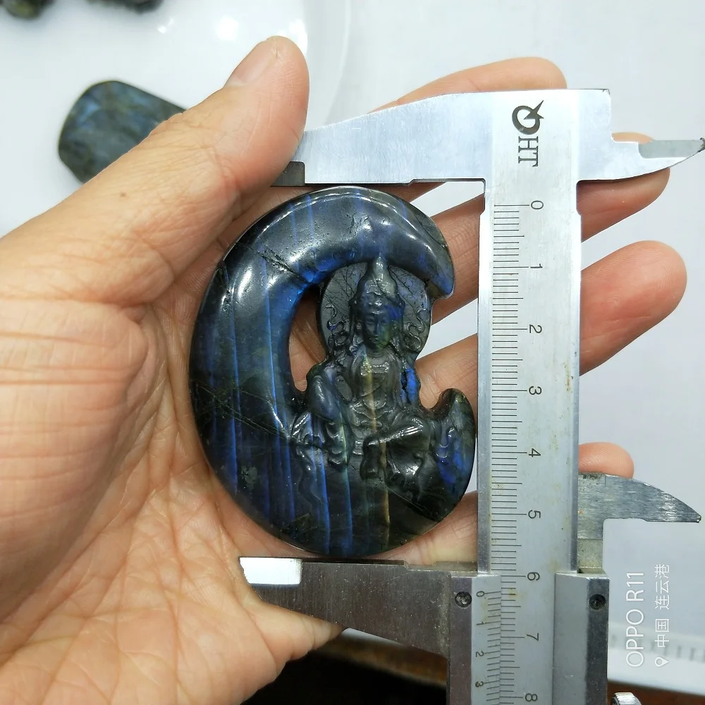 Натуральный редкий фиолетовый и синий светильник лабрадорит скульптура Будды