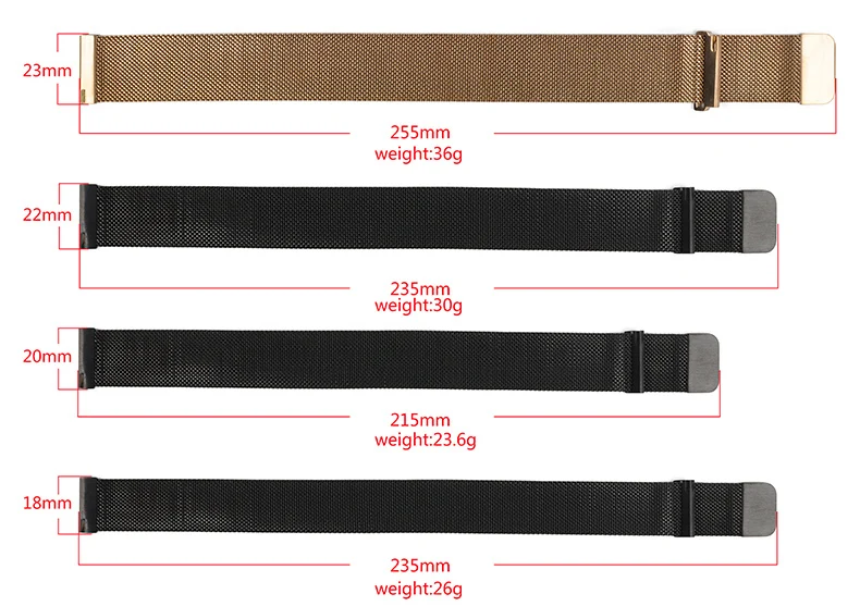 18 мм/20 мм/22 мм Миланский ремешок для Galaxy watch 42 мм/46 мм/Активный samsung Шестерни S3 frontier/S2/спортивный ремешок Amazfit Bip/huawei часы GT 2
