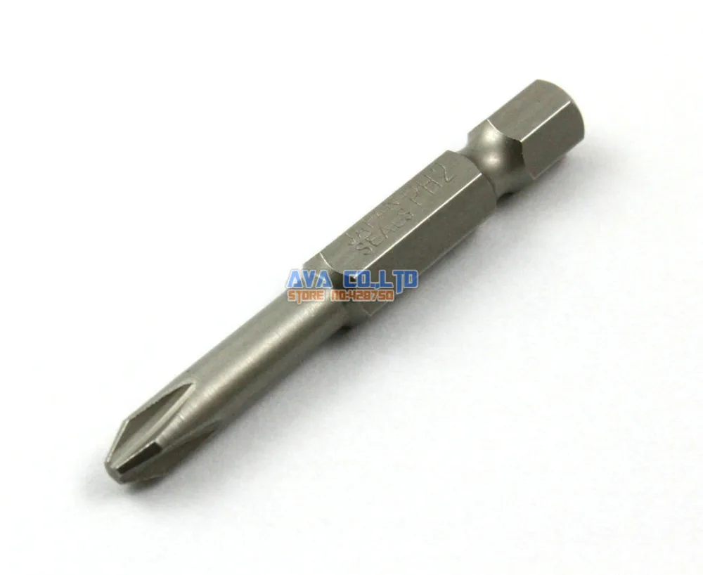 

10 Pieces Magnetic Phillips Screwdriver Bit S2 Steel 1/4" Hex Shank 50mm Long 5.0mm Diameter PH2 (50mm x 5.0mm x PH2)