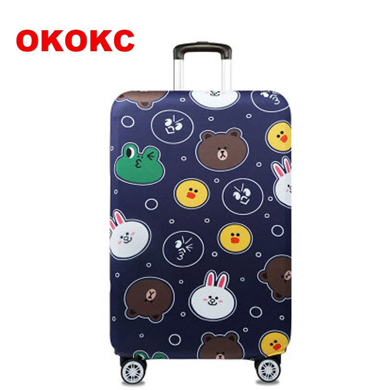 

Плотный чехол OKOKC с животными из мультфильмов, чехол для багажника, чехол для 18-32 дюймов, чехол для костюма, эластичный Чехол для багажа, аксе...