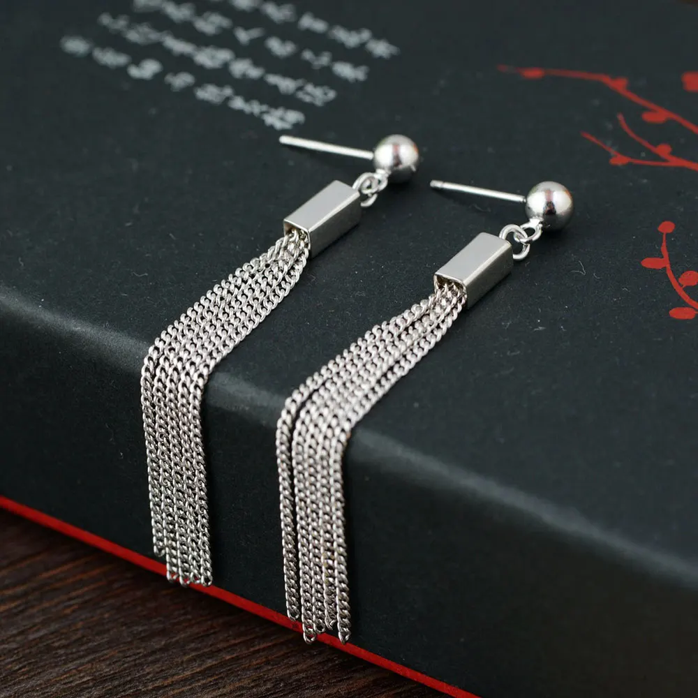 

Серьги-подвески женские из серебра 925 пробы, с кисточками