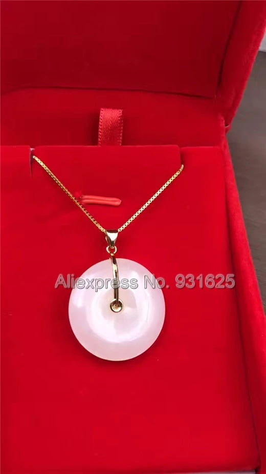 925 silver Natural White HeTian Yu Round Flower Graceful Design Style Lucky Pendant Necklace + certificate Fashion Jewelry | Украшения и