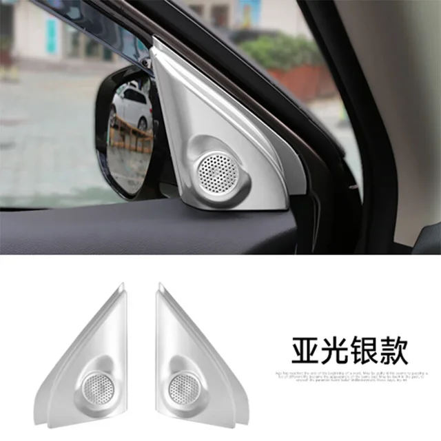

ABS Matte For Mitsubishi Outlander 2016 2017 Door Speakers Within The Front Triangle Sequins cover Trim Accessories Sticker 2pcs