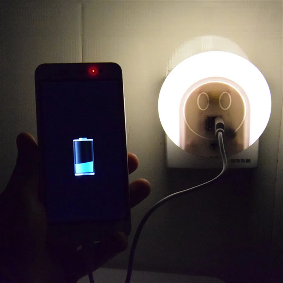 Светодиодный ночник Thrisdar с теплым белым светом и двумя USB портами 5 В 1 А|Ночники| |