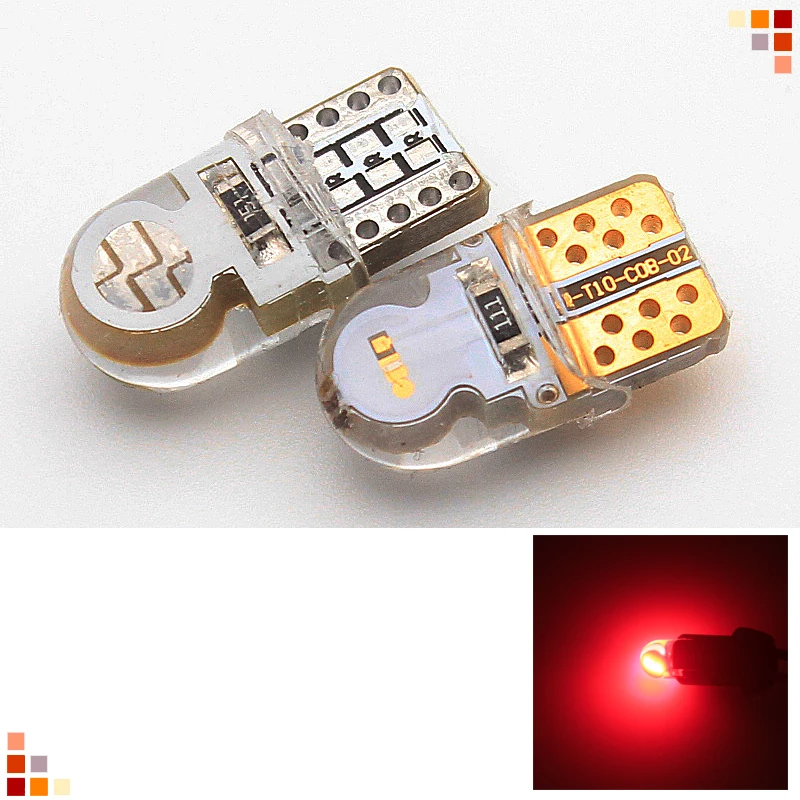 2шт T10 светодиодный Canbus W5W 194 168 501 8SMD COB Габаритные фонари для автомобиля супер