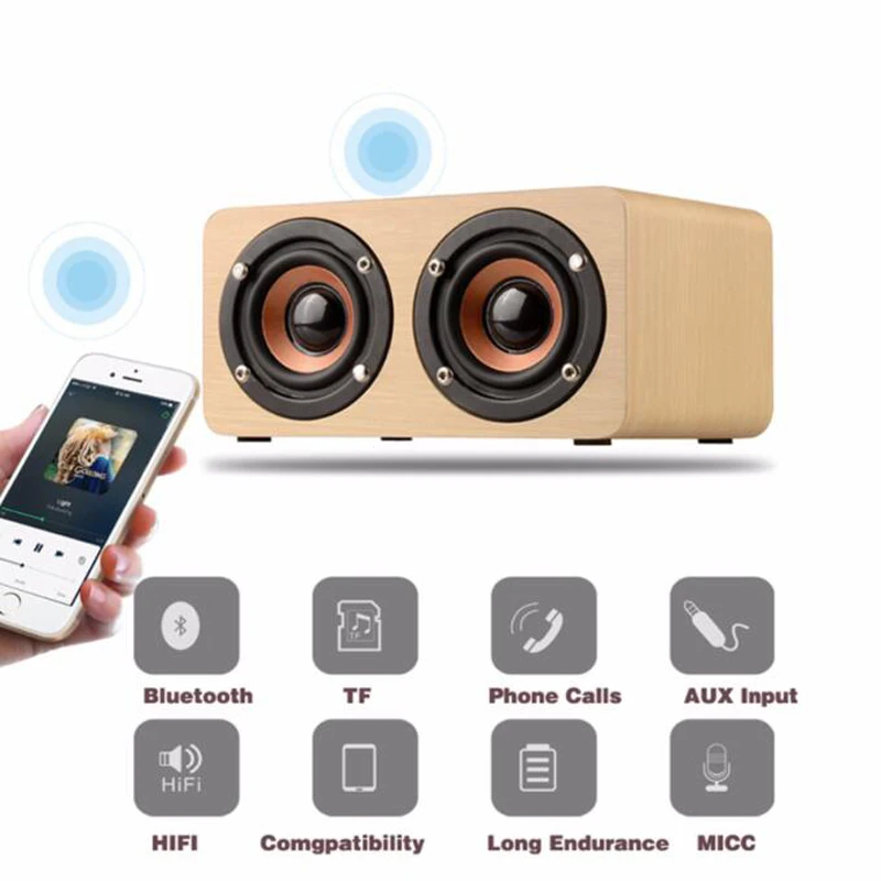 Новое поступление 2018 деревянная bluetooth колонка портативный звук громкий динамик