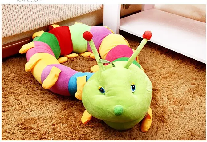 

free shipping, colourful Caterpillar plush toy throw pillow,birthday gift h462