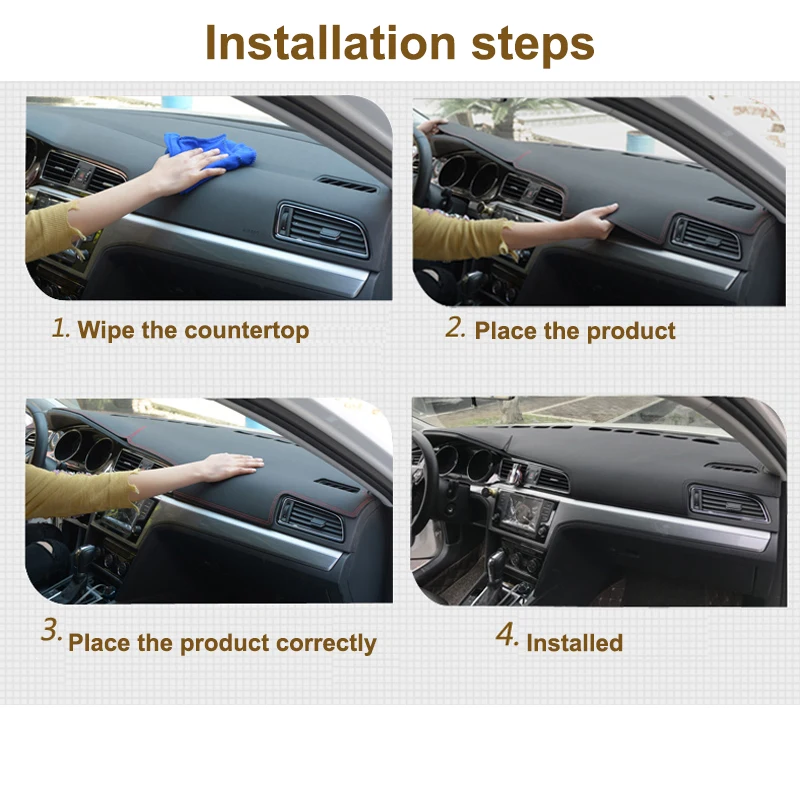 

Car Dashboard Cover For Toyota Fortuner 2016-2018 Silicone Non-Slip Dash Mat ANti-UV Carpet Automobile Sun Shade Pad Carpet Dash