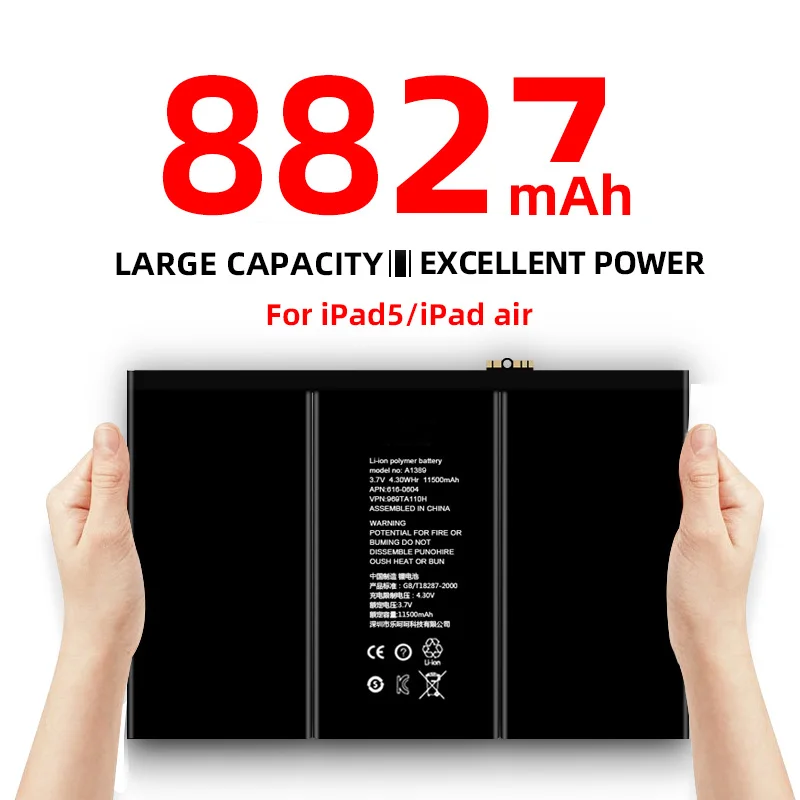 For iPad 5/iPad Air Internal Battery Replacement iPad5 A1474 1475 A1484 Tablet 8827mAH 0 Cycly Lithium Polymer Batteries | Электроника