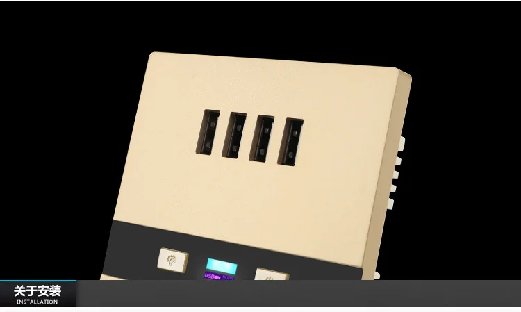 Золото Цвет Роскошные 86 Тип 4USB зарядное устройство дома пористая usb разъем