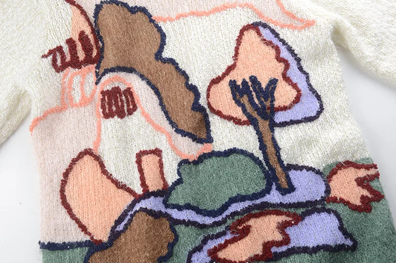 Женский вязаный свитер GRUIICEEN пуловер с лесным узором джемпер на осень и зиму GY2018158