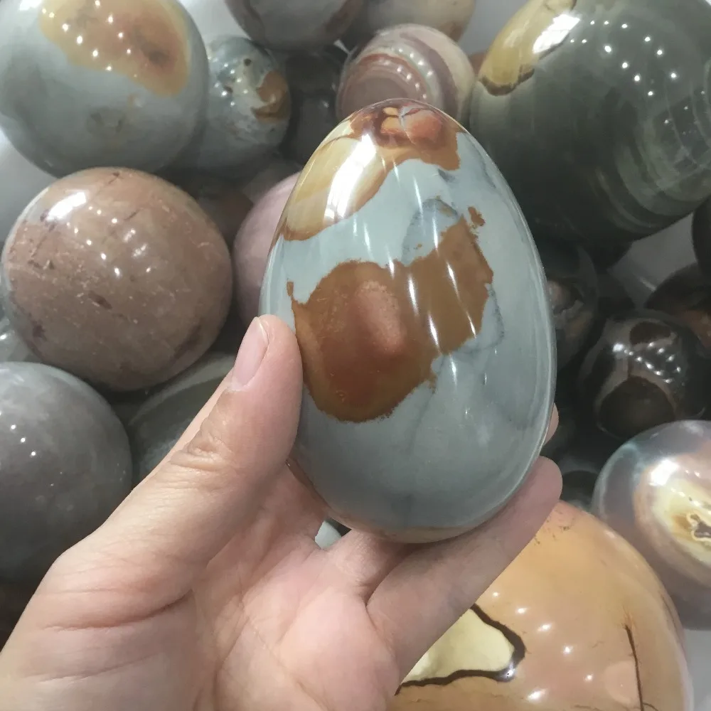 

Natural Ocean jasper polished Jade Stone Crystal eggs