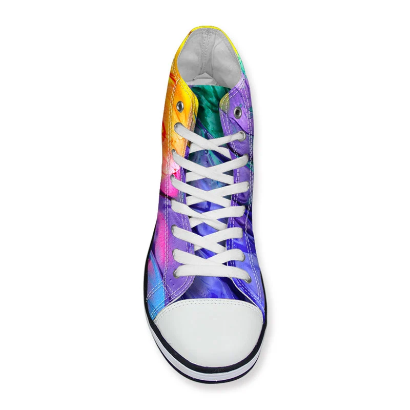 WHEREISART/Модная парусиновая обувь с граффити женская повседневная высоким берцем и