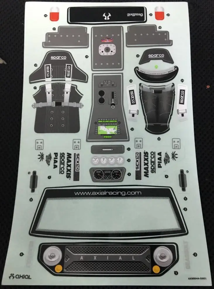 AX90046 AX90046 AX4030 1/10 RC Гусеничный Автомобиль DIY стикер для tamiya cc01 D90 D110 осевой SCX10 II - Цвет: AX90044-001