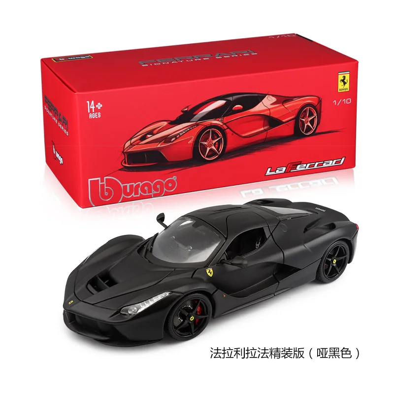 1:18 Масштаб моделирование сплава спортивный автомобиль модель игрушки для Ferraried Fxxk с рулевым колесом управление переднее колесо рулевого управления литая игрушка - Цвет: Черный