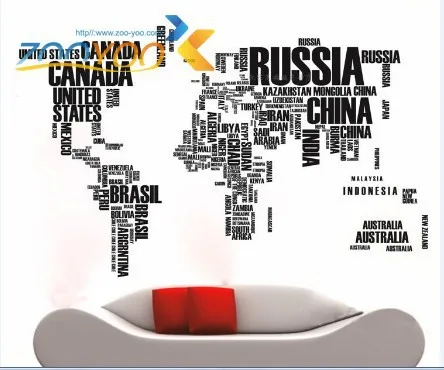 Карта мира настенная наклейка карта для обучения искусство слова наклейки |