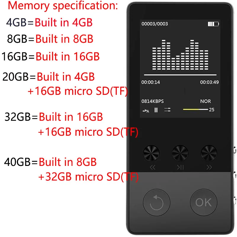 Оригинальный металлический Bluetooth MP3 плеер встроенный динамик HIFI без потерь