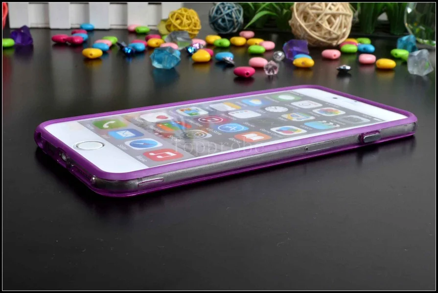 Гибридная средняя Прозрачная защитная рамка Tpu бампер для Iphone 6 Plus/6s Plus 5," мягкий силиконовый бампер чехол