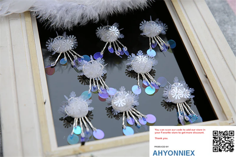 AHYONNIEX, 1 шт., нашивки в виде снежинки, расшитые блестками, ручная работа, кружевная одежда, вышивка для одежды, платье своими руками, аксессуары для одежды