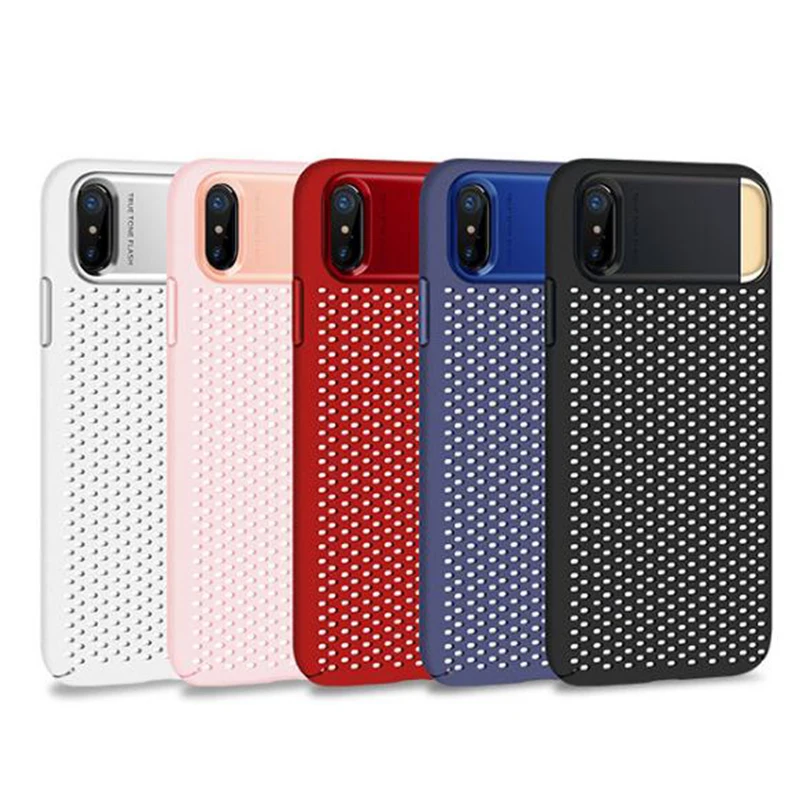 Противоударный защитный Чехол для iphone х чехол дышащая PC Shell назад с металлическим