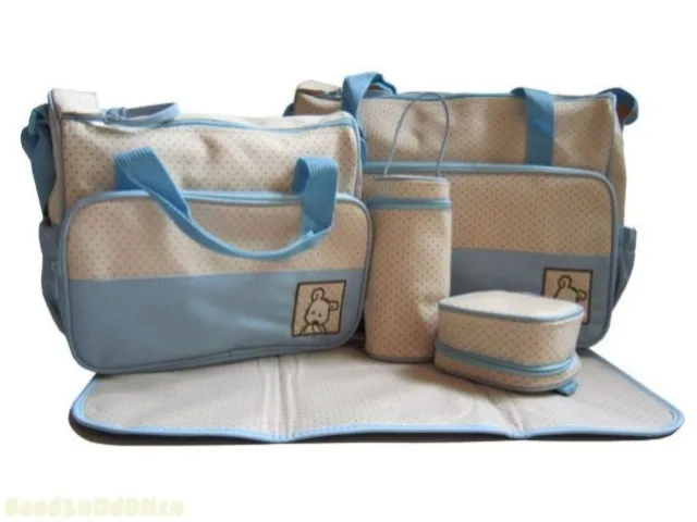 New Fashion 5pcs Baby Changing Diaper Nappy Bag Mummy Mother Handbag multifunctional set | Мать и ребенок
