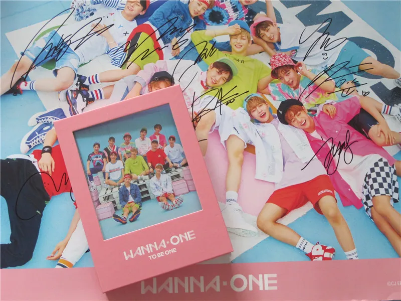 Подписанный WANNA ONE autographed первый альбом CD + подписанный плакат Kpop новая Корейская