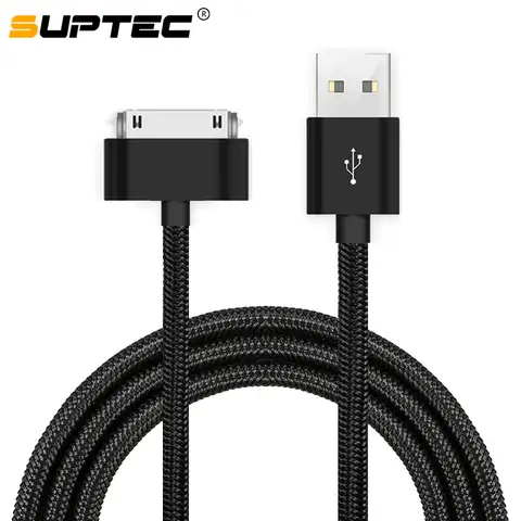 Suptec 30 Булавки USB кабель для iPhone 4S 4 металлический штекер плетеный нейлоновый Провода Зарядное устройство кабель быстрой зарядки синхронизац...