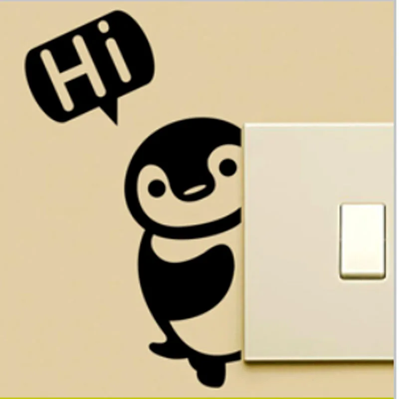 

Fashion Lovely Penguin Switch Stickers Waterproof Vinyl Decoration Art Wall Decals A3039