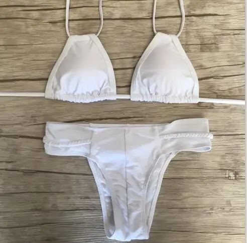 2017 Новый Сексуальный Micro solid Bikinis Swimsuit Женщин Купальники Холтер Бразильское