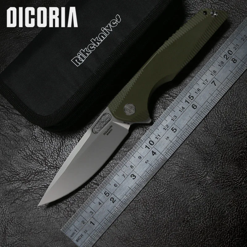 Складной нож с шариковым подшипником DICORIA RIKE 802G лезвие 154 см G10 + титановый